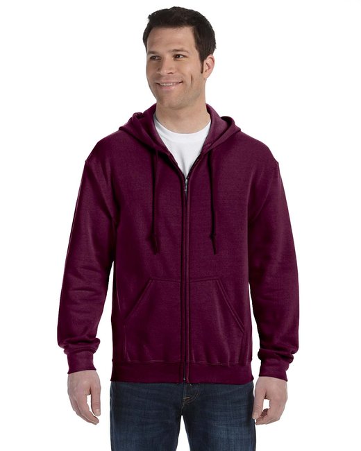 Gildan Adult Heavy Blend™ Full-Zip Hooded Sweatshirt – Durable, Comfortable, and Eco-Friendly Gildan Small Maroon