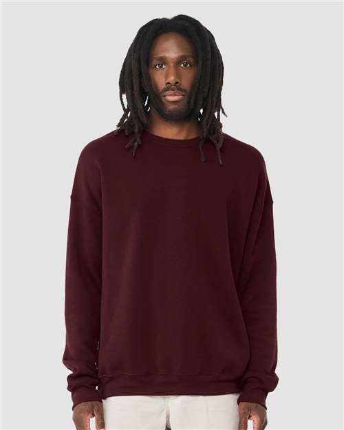 Sponge Fleece Drop Shoulder Crewneck Sweatshirt - BELLA + CANVAS | Soft, Modern, and Unisex Bella Canvas Small Maroon
