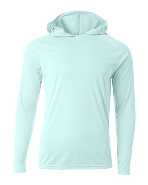 Custom Performance Hooded T-Shirt – Cooling, Durable & UV Protected Long Sleeve A4 Small Pastel Mint