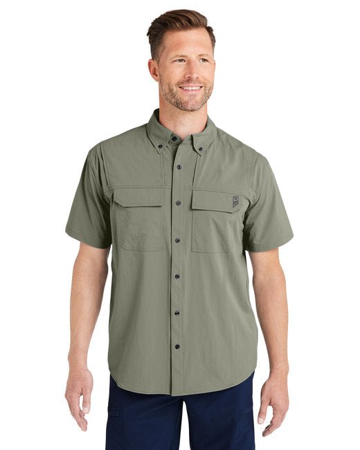 HUK Men's Creekbed Short Sleeve Shirt – Lightweight, Ventilated, and Protective Huk Small Moss