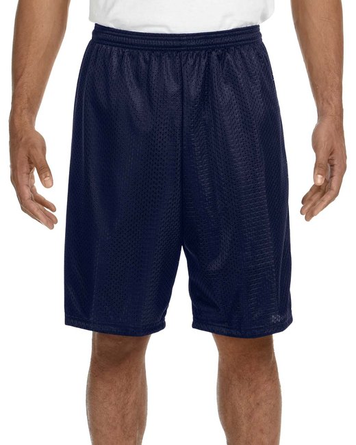 Custom Tricot Mesh Shorts – 9-Inch Inseam & Moisture-Wicking Design Shorts A4 Small Navy Blue