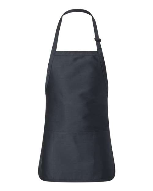 Full-Length Apron With Pouch Pocket - Q-Tees | Customizable and Functional Q-Tees One Size Navy Blue