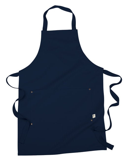 Custom Eco Apron – Organic Cotton & Recycled Polyester with Pockets SOYT Printing Company Navy Blue