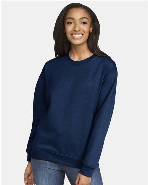 Softstyle® Midweight Crewneck Sweatshirt - Gildan | Comfortable, Durable, and Eco-Friendly Gildan Small Navy Blue