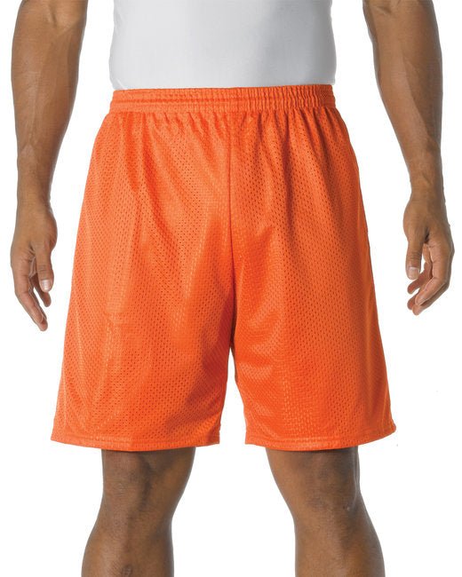 Custom Tricot Mesh Shorts – 9-Inch Inseam & Moisture-Wicking Design Shorts A4 Small Orange