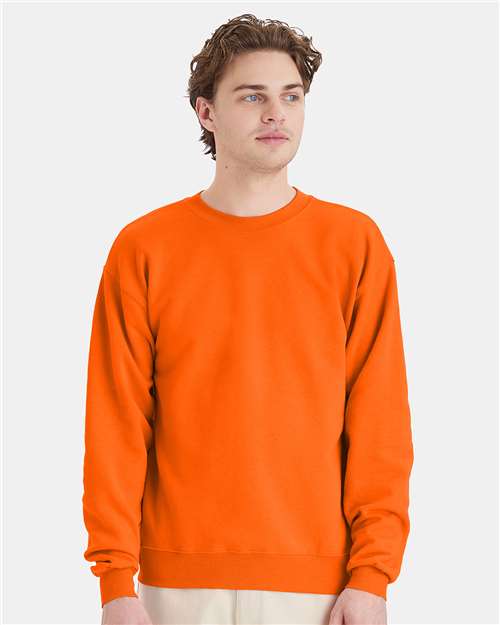 Ecosmart® Crewneck Sweatshirt - Hanes | Sustainable, Durable, and Customizable Hanes Small Orange