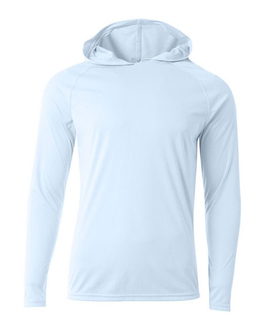Custom Performance Hooded T-Shirt – Cooling, Durable & UV Protected Long Sleeve A4 Small Pastel Blue