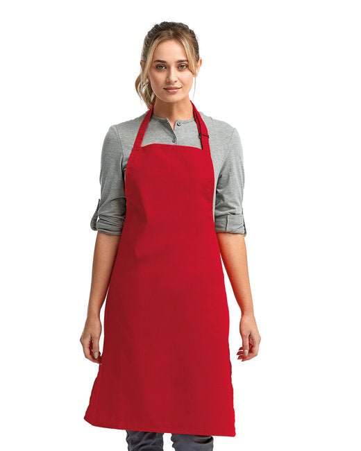 Custom Recycled Bib Apron – Eco-Friendly & Adjustable Neckband SOYT Printing Company Red
