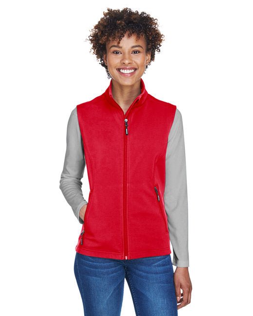 CORE365 Ladies' Cruise Two-Layer Fleece Bonded Soft Shell Vest – Water-Repellent, Stylish, and Functional Core365 X-Small Red
