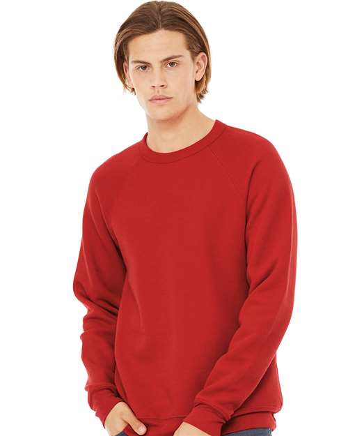 Sponge Fleece Raglan Crewneck Sweatshirt - BELLA + CANVAS | Soft, Stylish, and Unisex Bella Canvas Small Red