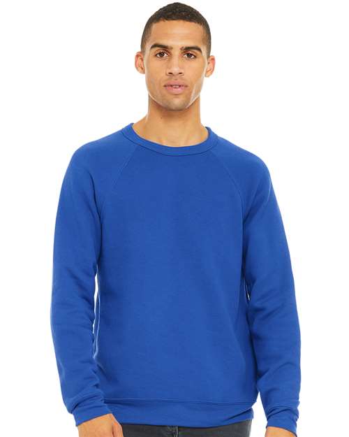 Sponge Fleece Raglan Crewneck Sweatshirt - BELLA + CANVAS | Soft, Stylish, and Unisex Bella Canvas Small Royal Blue