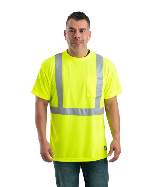 Berne Men's Tall Hi-Vis Class 2 Performance Short Sleeve T-Shirt – Safety and Comfort Berne LT Yellow
