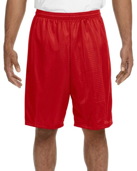 Custom Tricot Mesh Shorts – 9-Inch Inseam & Moisture-Wicking Design Shorts A4 Small Scarlet