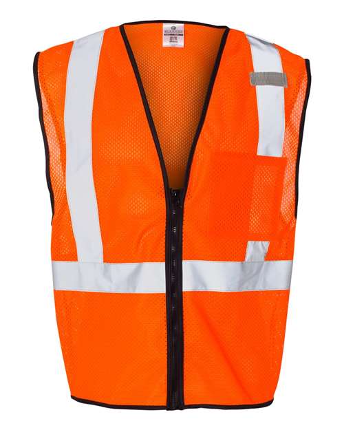 Single Pocket Zipper Mesh Class 2 Vest - Kishigo | High-Visibility Safety Vest Kishigo S/M Orange