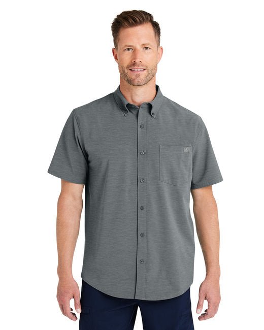 HUK Men's Kona Solid Short Sleeve Shirt – Stretchable, Protective, and Versatile Huk Small Volcanic Ash