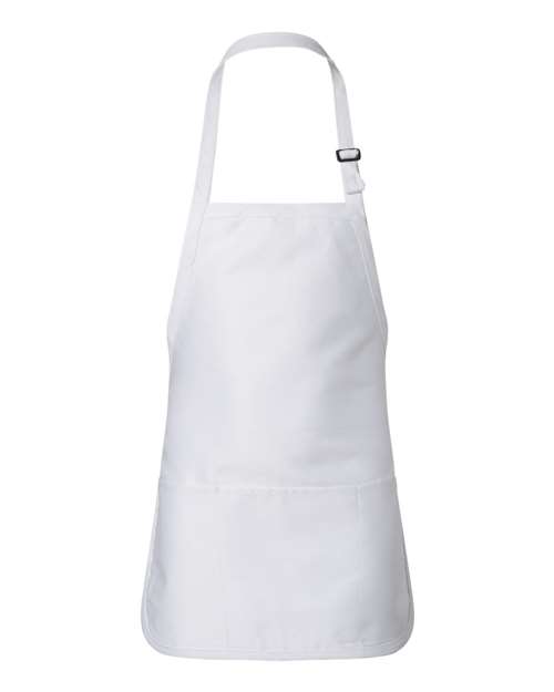 Full-Length Apron With Pouch Pocket - Q-Tees | Customizable and Functional Q-Tees One Size White