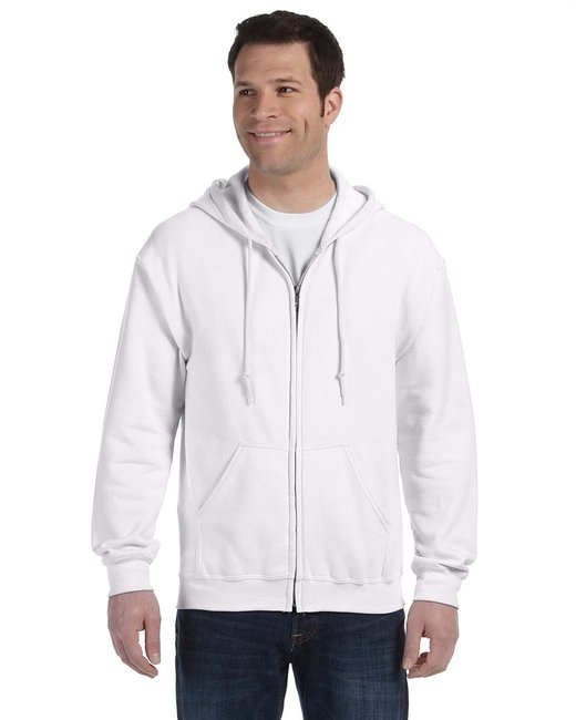 Gildan Adult Heavy Blend™ Full-Zip Hooded Sweatshirt – Durable, Comfortable, and Eco-Friendly Gildan Small White