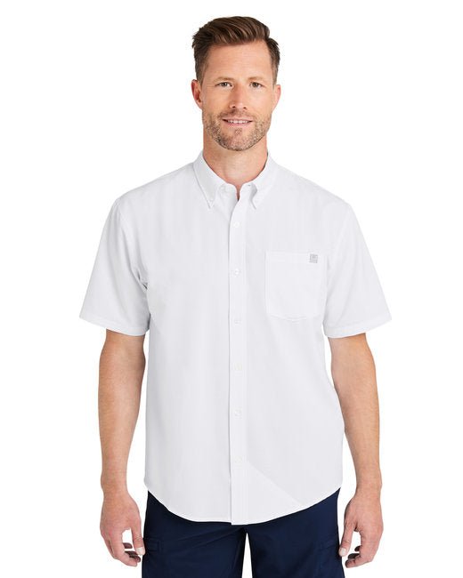 HUK Men's Kona Solid Short Sleeve Shirt – Stretchable, Protective, and Versatile Huk Small White