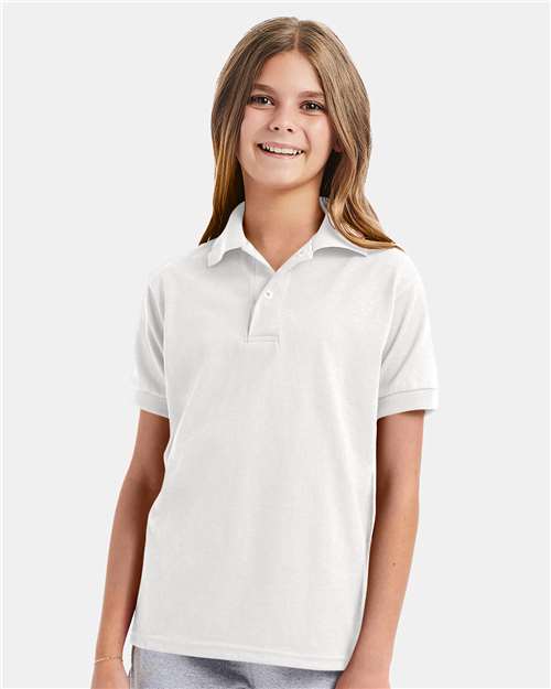 Youth Ecosmart® Jersey Polo - Hanes | Sustainable, Durable, and Comfortable Hanes