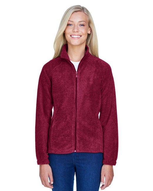 Custom Ladies' Full-Zip Fleece – Stylish, Durable & Comfortable Sweater Harriton X-Small Wine Red
