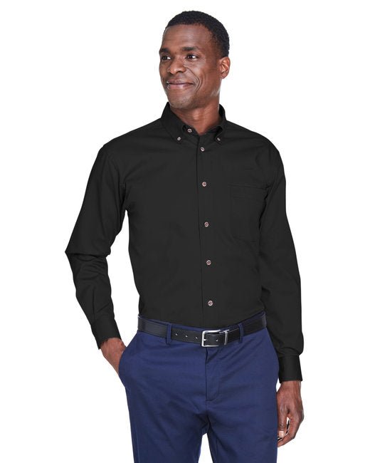 Custom Long-Sleeve Twill Shirt – Stain-Release, Wrinkle-Resistant & Durable SOYT Printing Company Small Black