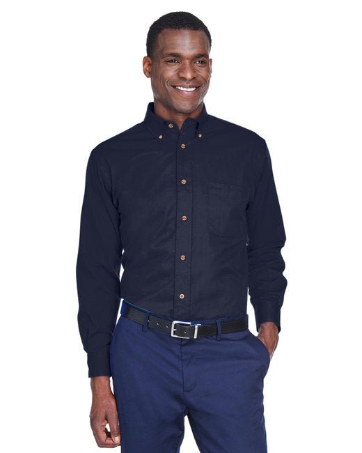 Custom Long-Sleeve Twill Shirt – Stain-Release, Wrinkle-Resistant & Durable SOYT Printing Company Small Navy Blue
