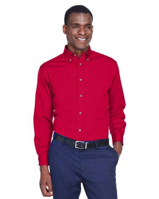 Custom Long-Sleeve Twill Shirt – Stain-Release, Wrinkle-Resistant & Durable SOYT Printing Company Small Red