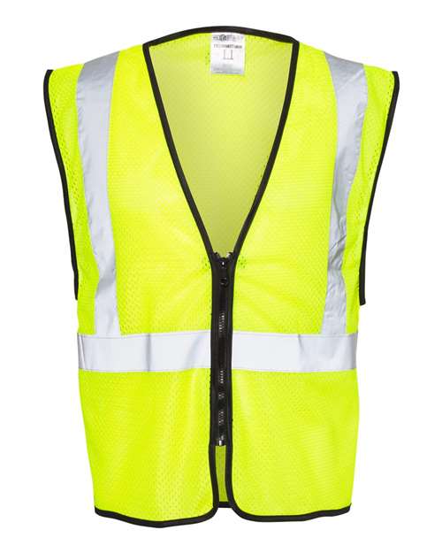 Zippered Mesh Economy Class 2 Vest - Kishigo 1547-1548 | High-Visibility and ANSI Compliant Kishigo S/M Lime Green