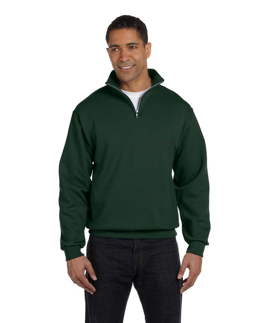Custom Quarter-Zip Cadet Collar Sweatshirt – Smooth & Sustainable Sweater Gildan Small Forest Green