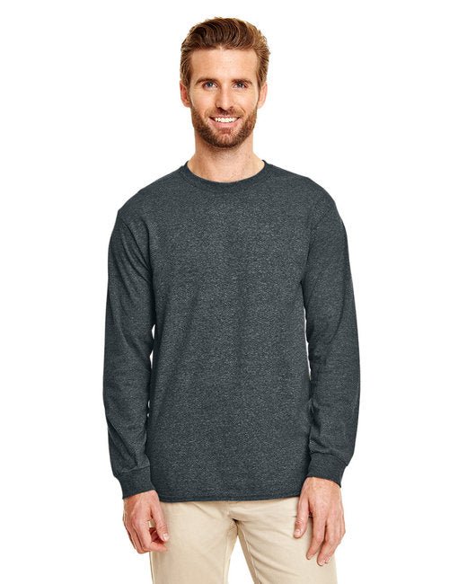 Custom Long-Sleeve T-Shirt – Moisture-Wicking & Sustainable Fabric Show Off Your Threads Printing Company Small Dark Heather