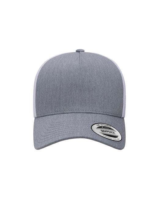 Customizable Mid-Profile Retro Trucker Cap – Durable Style with Online Design Show Off Your Threads Printing Company One Size Heather/ White