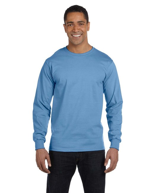 Custom Long-Sleeve T-Shirt – Moisture-Wicking & Sustainable Fabric Show Off Your Threads Printing Company Small Carolina Blue