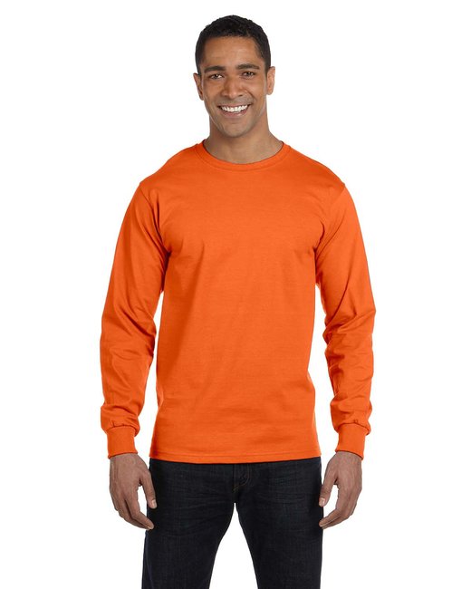 Custom Long-Sleeve T-Shirt – Moisture-Wicking & Sustainable Fabric Show Off Your Threads Printing Company Small Orange