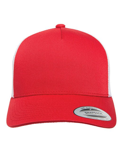 Customizable Mid-Profile Retro Trucker Cap – Durable Style with Online Design Show Off Your Threads Printing Company One Size Red/ White