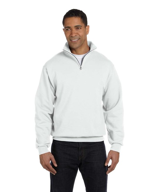 Custom Quarter-Zip Cadet Collar Sweatshirt – Smooth & Sustainable Sweater Gildan Small White